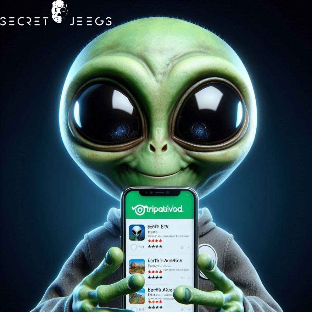 Un alien qui tient son téléphone