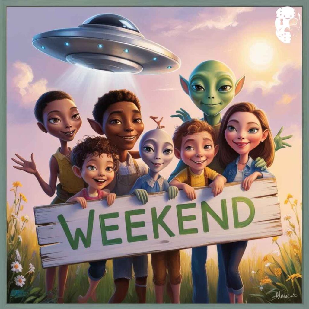 7 aliens avec écrit week end