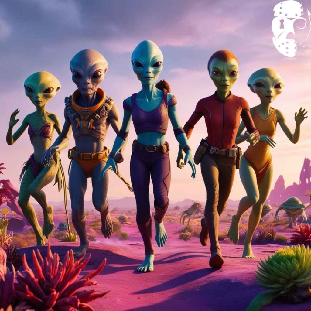 5 aliens qui courent