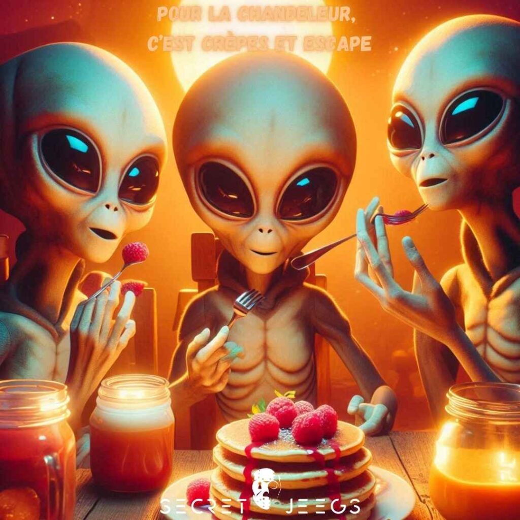 Des aliens devant des crêpes