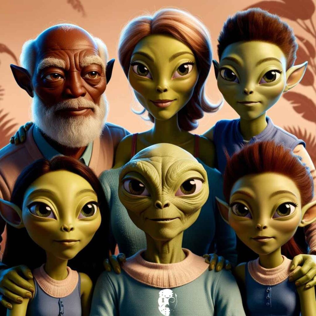une famille d'aliens