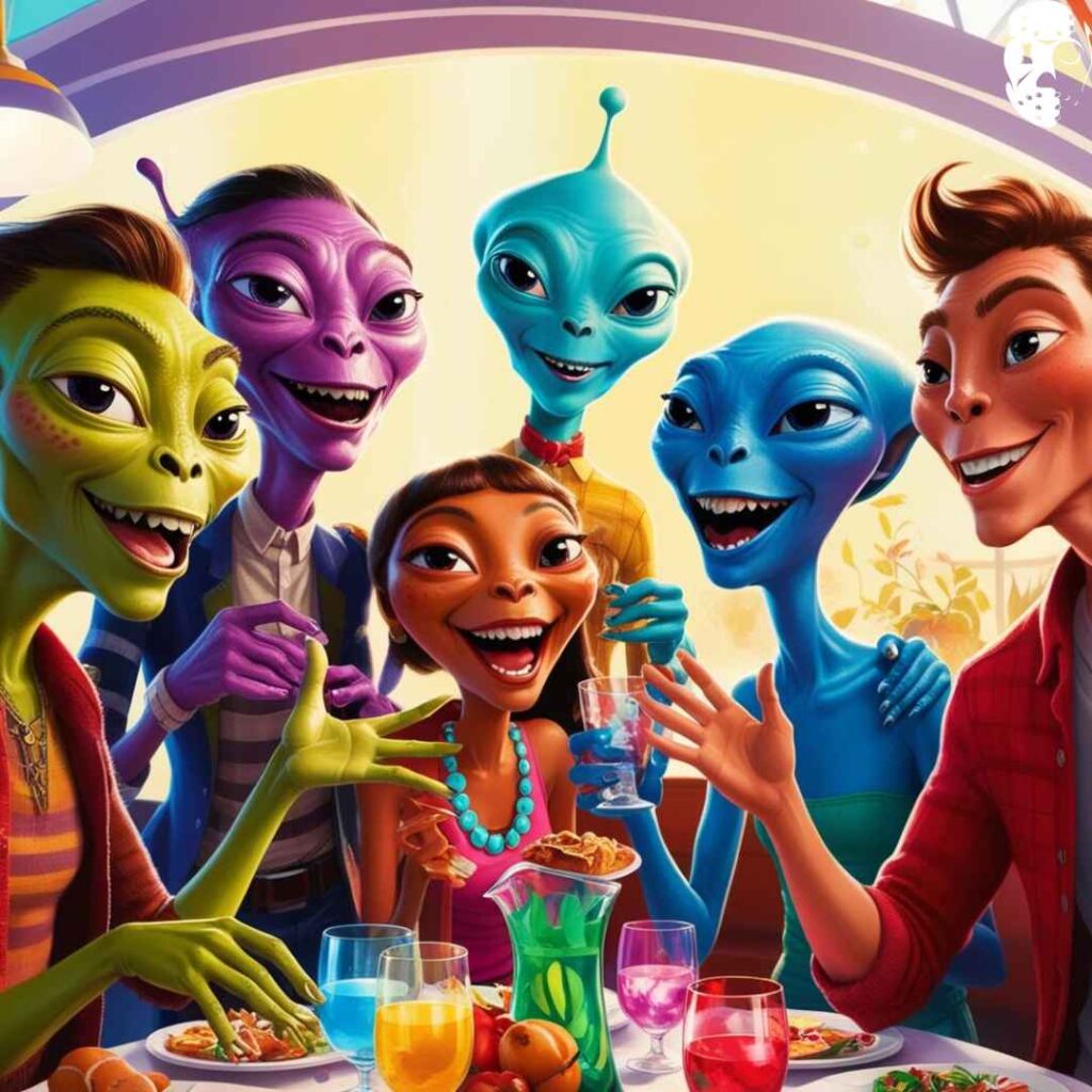 6 aliens qui boivent un verre